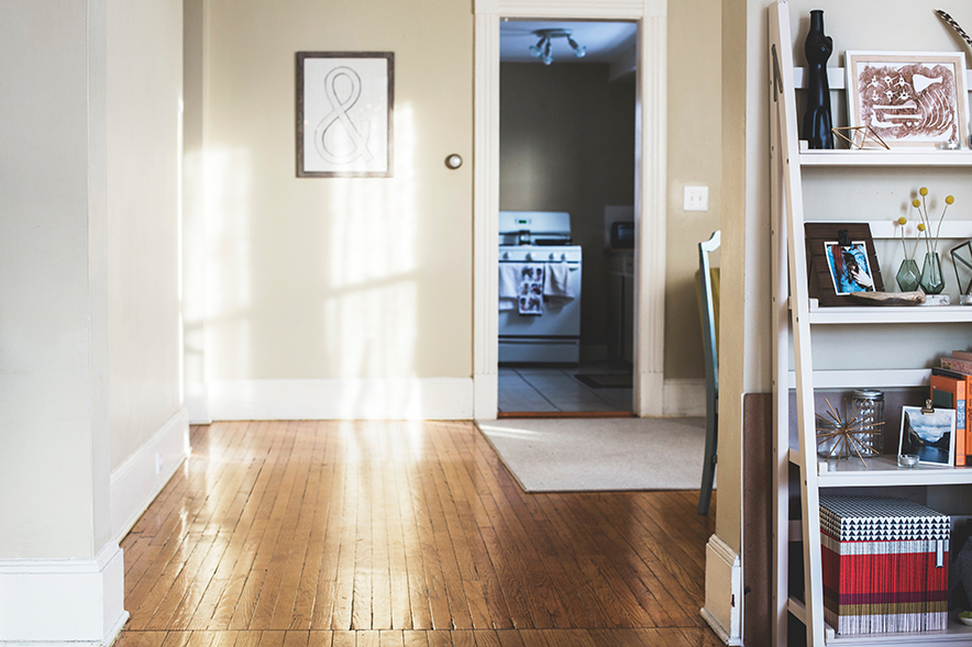 bright room with a clean carpet